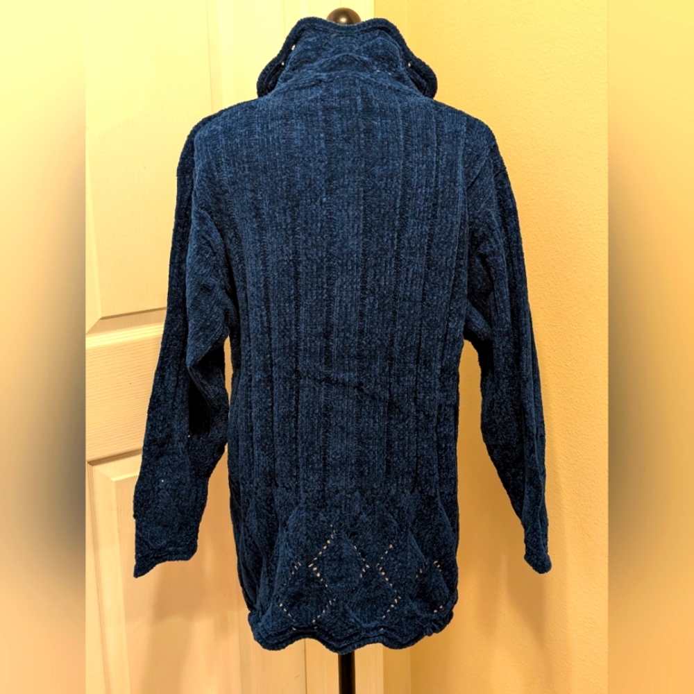 Stitch in Time Teal Button-Up Sweater - Picture 2 of 5
